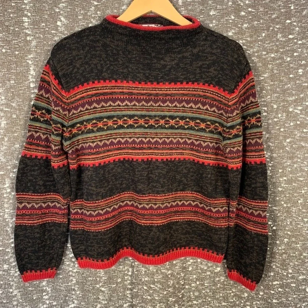 Vintage Tiara‎ International Fair Isle Knit Pullover Sweater Cottage Women's PL